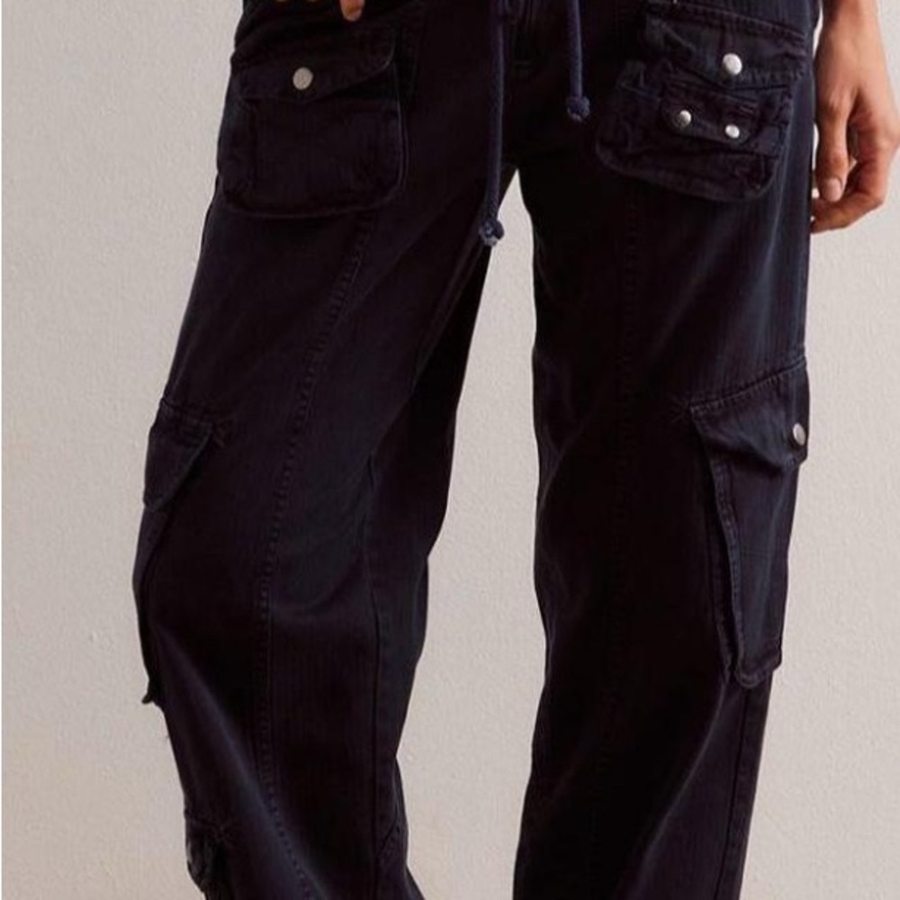 New Free People Tahiti Black Cargo Pants